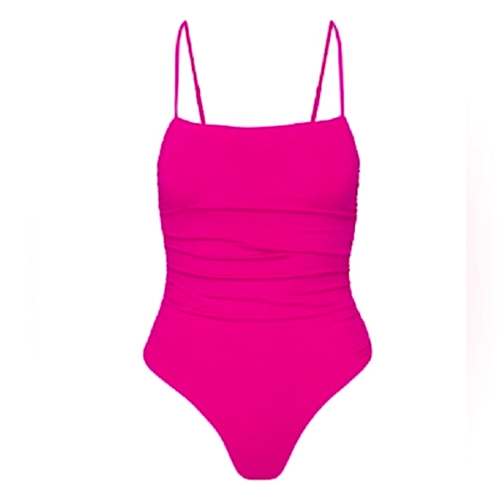 Babaton | Contour Ruched Spaghetti Strap Bodysuit - Granita  Pink